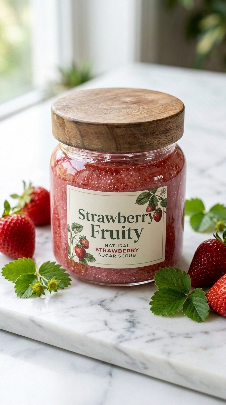 Handmade Strawberry sugar scrub