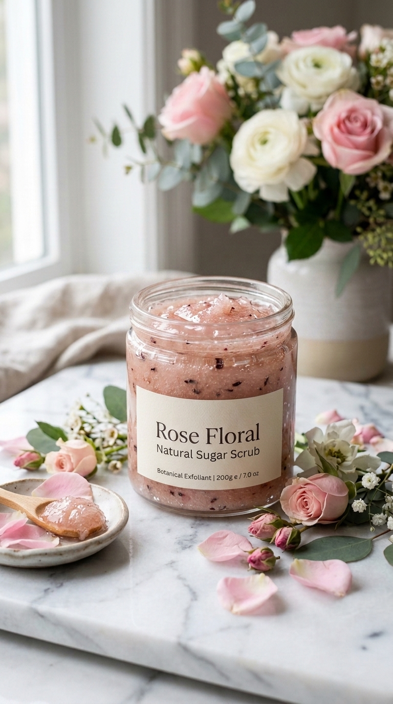 Handmade Rose sugar scrub