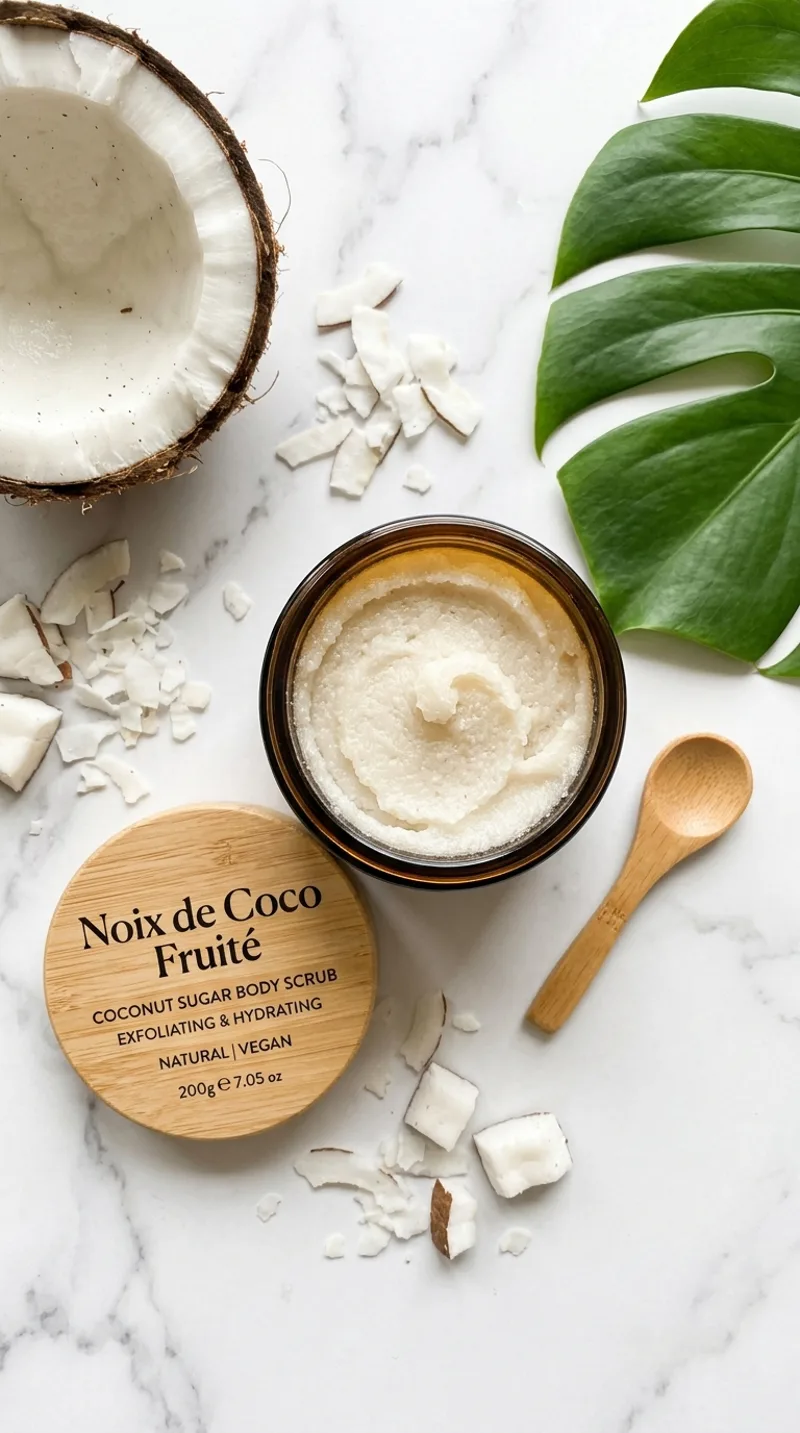 Natural coconut sugar scrub texture